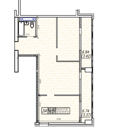69,8 м², 2-комнатная квартира 15 390 000 ₽ - изображение 49