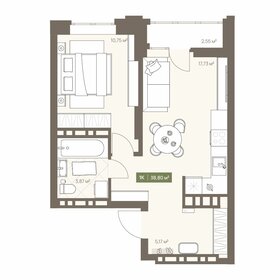 Квартира 38,8 м², 1-комнатная - изображение 1