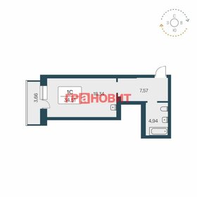 Квартира 34,5 м², 1-комнатная - изображение 1