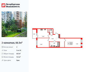 Квартира 66,5 м², 2-комнатная - изображение 1