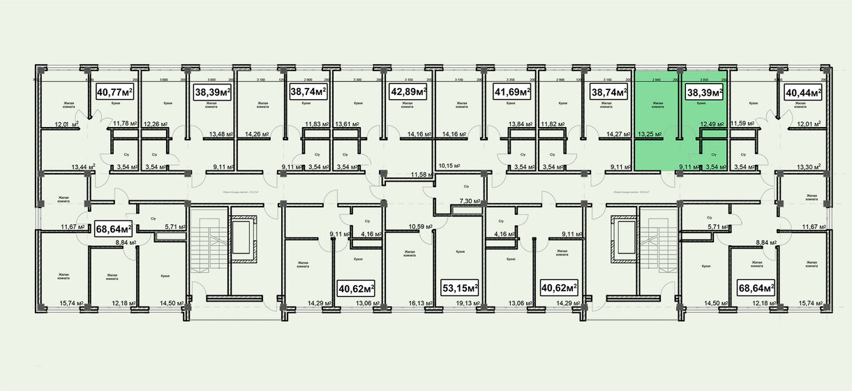 39,3 м², 1-комнатная квартира 5 541 300 ₽ - изображение 62