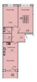 Квартира 58,8 м², 3-комнатная - изображение 1