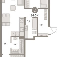 Квартира 84 м², 2-комнатная - изображение 3