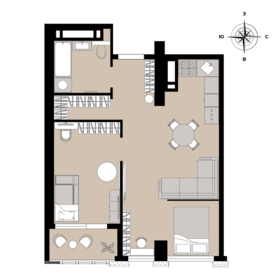Квартира 46,6 м², 2-комнатная - изображение 2