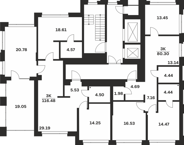82,1 м², 2-комнатная квартира 15 845 300 ₽ - изображение 21