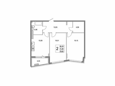 Квартира 79,5 м², 2-комнатная - изображение 1
