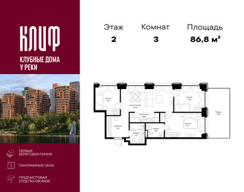 Квартира 86,8 м², 3-комнатная - изображение 1