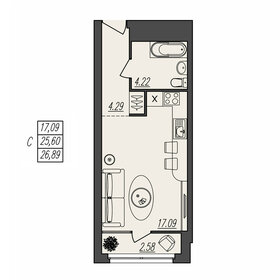 Квартира 26,9 м², студия - изображение 1