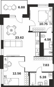 Квартира 71,5 м², 2-комнатная - изображение 1