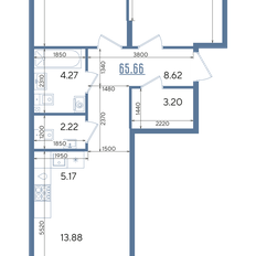 Квартира 65,7 м², 2-комнатная - изображение 4