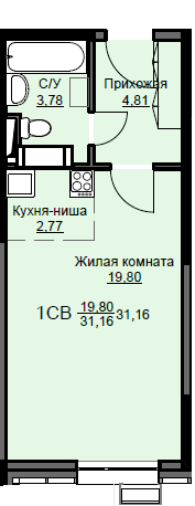 30,4 м², квартира-студия 3 950 000 ₽ - изображение 88