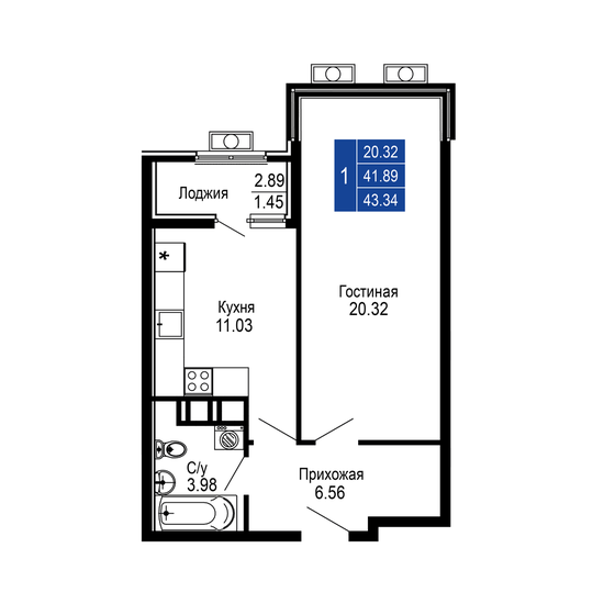 43,3 м², 1-комнатная квартира 8 668 000 ₽ - изображение 45