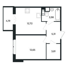 Квартира 37,7 м², 1-комнатная - изображение 2