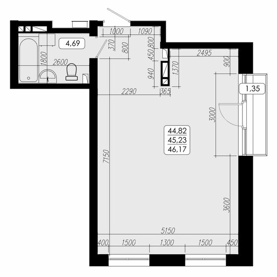 44,7 м², 1-комнатная квартира 7 286 100 ₽ - изображение 30