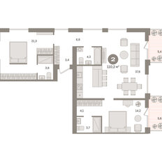 Квартира 110,2 м², 2-комнатная - изображение 3