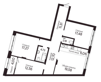 Квартира 107,9 м², 4-комнатная - изображение 1