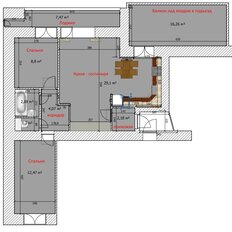 Квартира 60,6 м², 3-комнатная - изображение 1