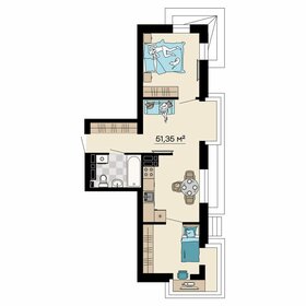 Квартира 51,4 м², 3-комнатная - изображение 1