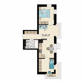 Квартира 51,4 м², 3-комнатная - изображение 1