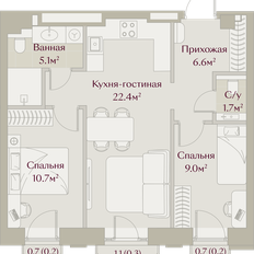 Квартира 56,2 м², 2-комнатная - изображение 2