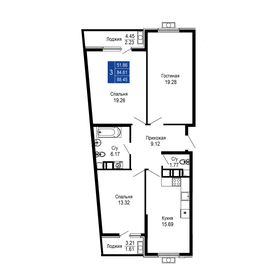 Квартира 88,5 м², 3-комнатная - изображение 1