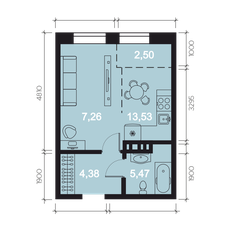 Квартира 32,8 м², 1-комнатная - изображение 3