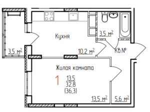 31,4 м², 1-комнатная квартира 2 000 000 ₽ - изображение 80