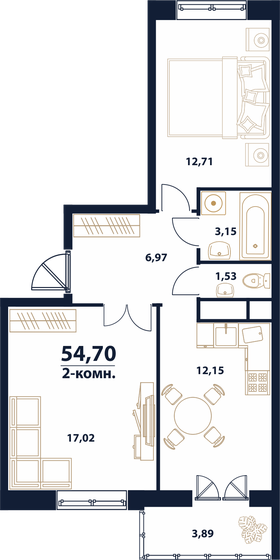 62,6 м², 3-комнатная квартира 5 000 000 ₽ - изображение 65
