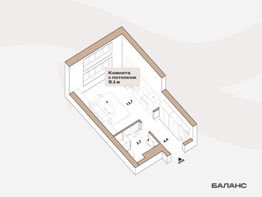 Квартира 21,8 м², 1-комнатная - изображение 1