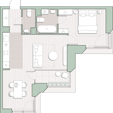 Квартира 48,5 м², 1-комнатная - изображение 2