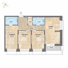 Квартира 83,6 м², 3-комнатная - изображение 1