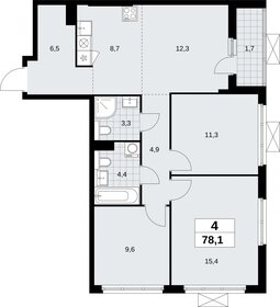 Квартира 78,1 м², 4-комнатная - изображение 1