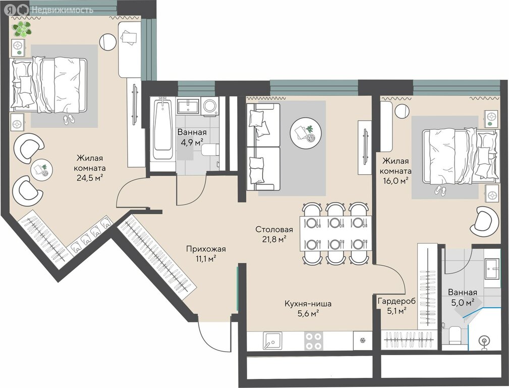 Варианты планировок ЖК «Никольский» - планировка 8