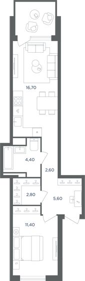 53 м², 2-комнатная квартира 8 731 910 ₽ - изображение 17