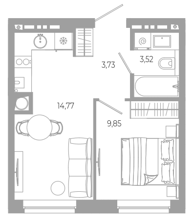 31,9 м², 1-комнатная квартира 5 710 000 ₽ - изображение 39