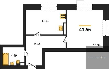 Квартира 41,6 м², 1-комнатная - изображение 1