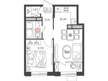 Квартира 36,8 м², 2-комнатная - изображение 1