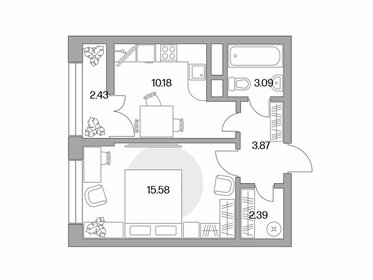 Квартира 37,5 м², 1-комнатная - изображение 1