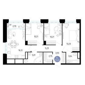 Квартира 73 м², 3-комнатная - изображение 1