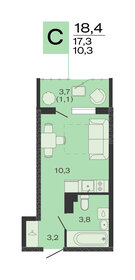 Квартира 18,4 м², студия - изображение 1