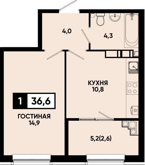 32,9 м², 2-комнатная квартира 4 250 000 ₽ - изображение 74