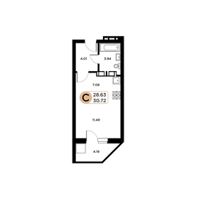 Квартира 29,5 м², студия - изображение 1