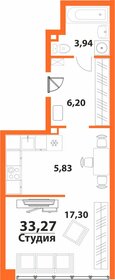 Квартира 33,3 м², 1-комнатная - изображение 1