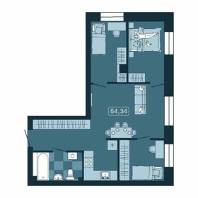 Квартира 54,3 м², 3-комнатная - изображение 1