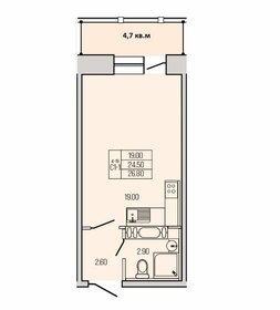 Квартира 26,5 м², студия - изображение 1