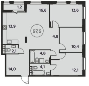 Квартира 97,8 м², 4-комнатная - изображение 1