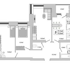 Квартира 77,1 м², 3-комнатная - изображение 4