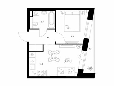 Квартира 32,5 м², 1-комнатная - изображение 1