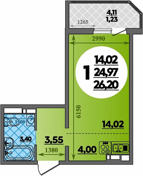29 м², квартира-студия 2 800 000 ₽ - изображение 55