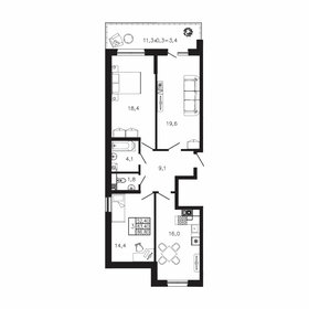 Квартира 86,8 м², 3-комнатная - изображение 1